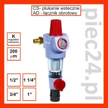 Honeywell Resideo Braukmann FK74CS do wody z regulatorem ciśnienia z płukaniem wstecznym (z łącznikiem obrotowym, siatka filtracyjna 200 mikronów)