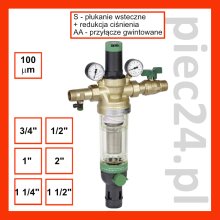 Honeywell Resideo Braukmann HS10S Stacja filtrująco-redukcyjna z płukaniem wstecznym (Przyłącze gwintowane, siatka filtracyjna 100 mikronów)
